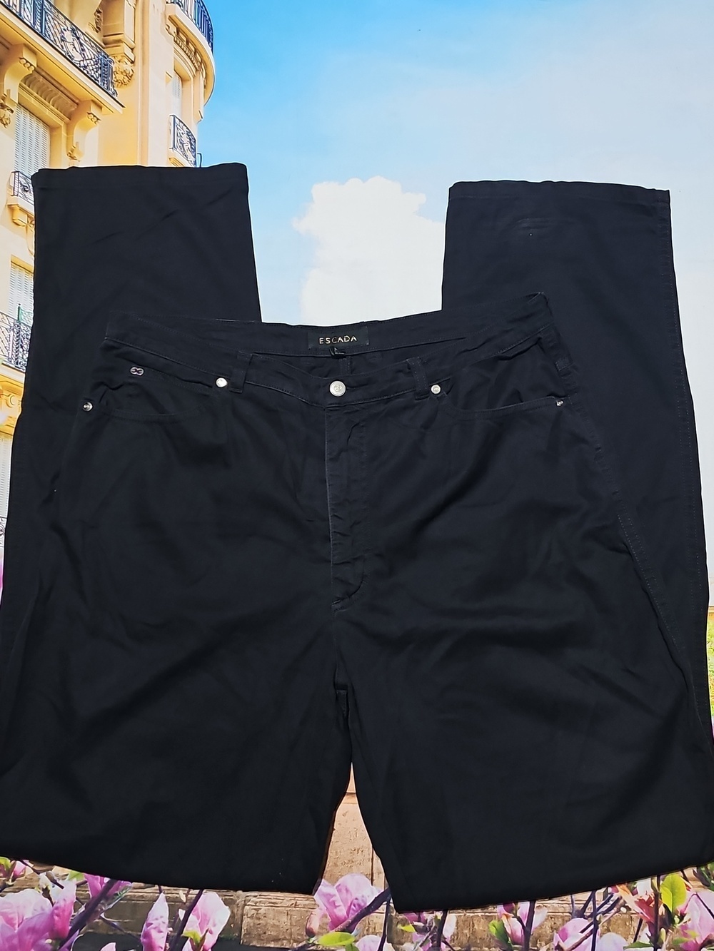 Escada Vintage Black High Rise Jeans Size 16 Tall